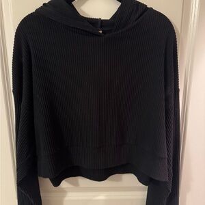 ALO Yoga Black Ribbed Sweatshirt